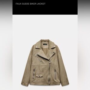 Zara Faux Suede Biker Jacket
